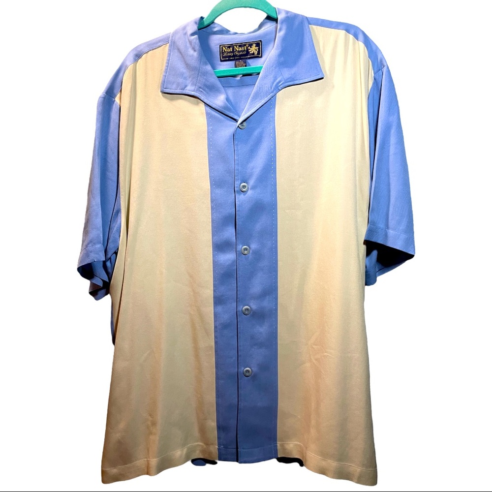 NAT NAST |  L | Retro Bowling Shirt 100% Silk